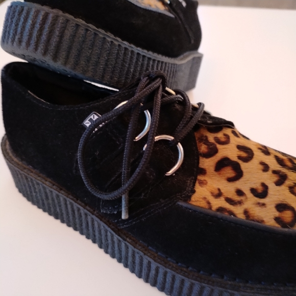 Vintage TUK Y2K Animal Print Creepers Platform Lace-Ups SZ 6 - Picture 15 of 16